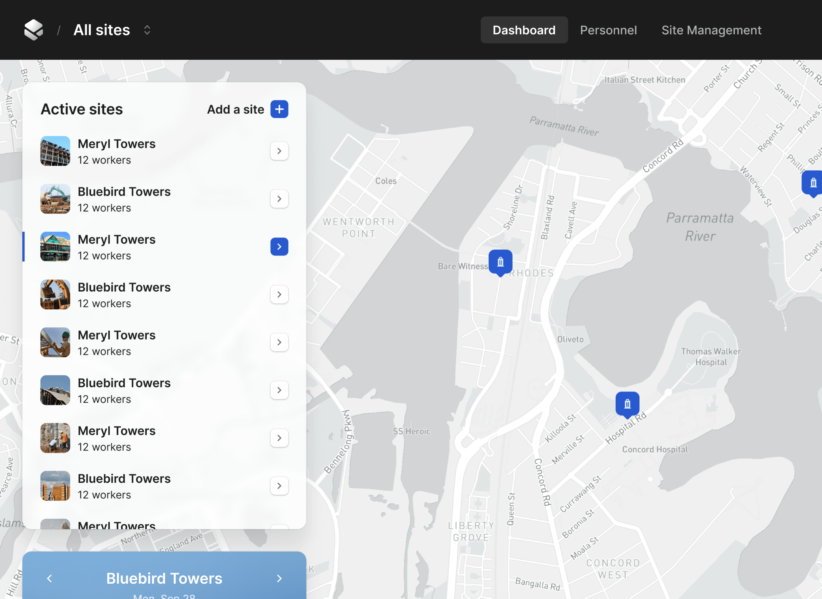 Site Comms Dashboard